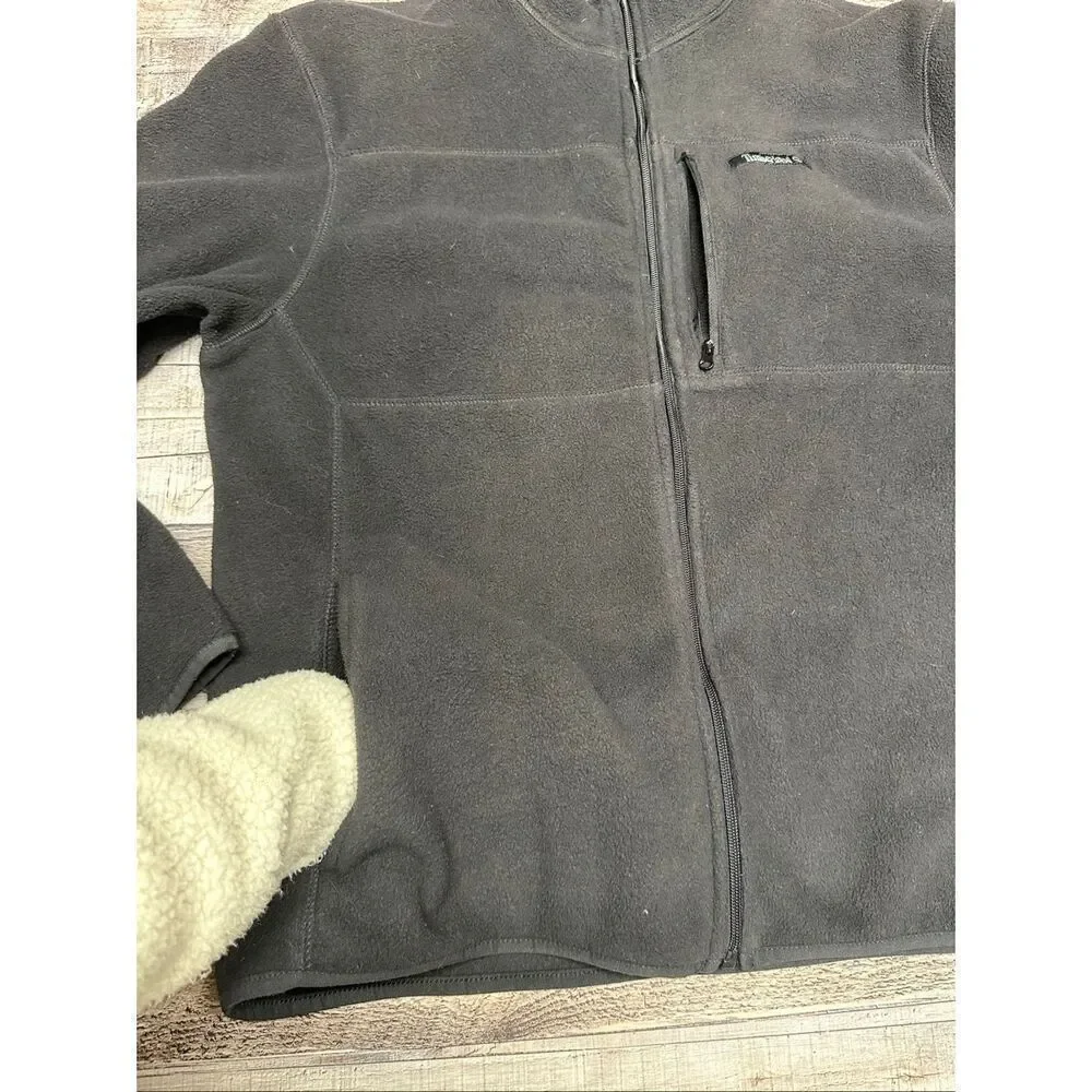 Timberland Men’s Black Fleece Zip Up Warm Outdoor Long Sleeve Jacket Size Medium